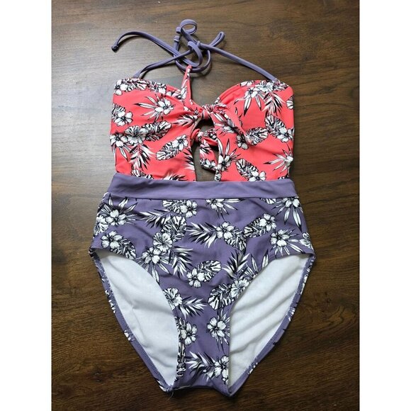 Womens Floral Two-Piece Halter Swimsuit By Ninety Six Degrees - Size M - Picture 4 of 12